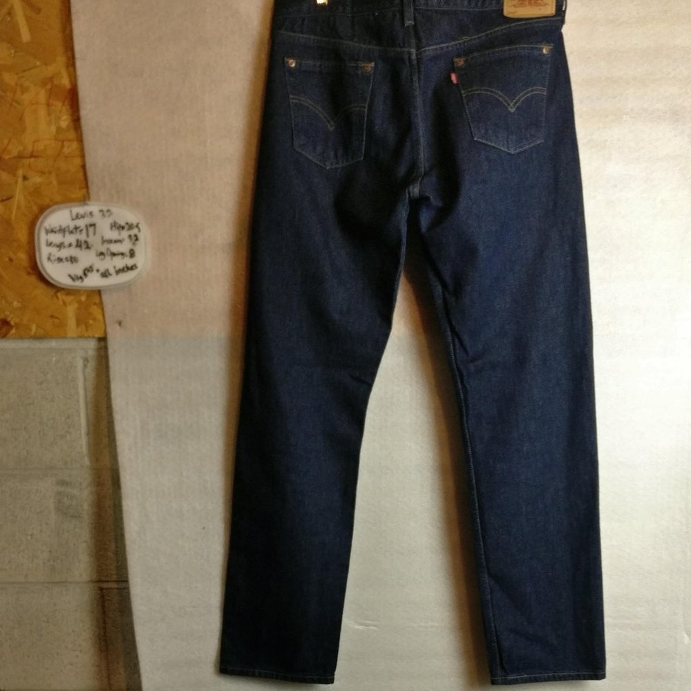 RARE,DISCONTINUED EXPOSED RIVETS Levi's 502  Indigo Wash Jean(W12=M32)Measuremnt